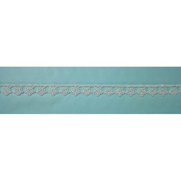 Pizzo Macramé con Margherite - Colore Bianco - Altezza 1 cm